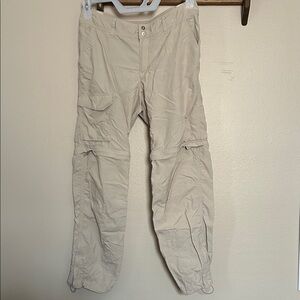 Columbia Performance Fishing Gear Pants With Detachable Legs Beige Size 8 Short